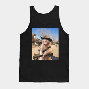 Funny Ferret Cowboy Tank Top